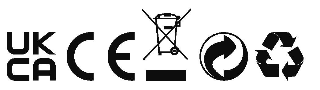 Conformity and recycling marks on lighting and electrical products
