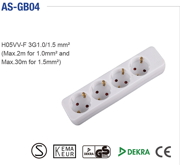 3GANG GERMANY TYPE EXTENSION SOCKET CE ROHS MODEL NO AS-GB03插图3